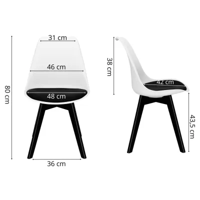 Dizajnová stolička SPRINGOS VERDE DC0020 bielo-čierna