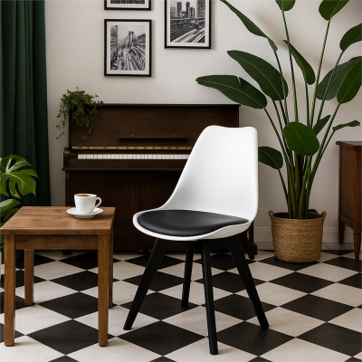 Dizajnová stolička SPRINGOS VERDE DC0020 bielo-čierna