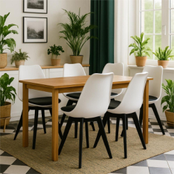 Dizajnová stolička SPRINGOS VERDE DC0020 bielo-čierna