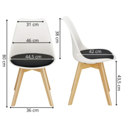 Dizajnová stolička SPRINGOS VERDE DC0018 bielo-čierna