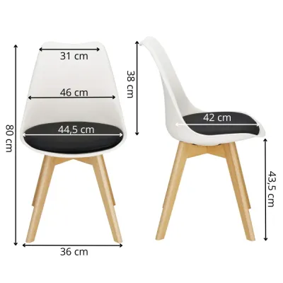 Dizajnová stolička SPRINGOS VERDE DC0018 bielo-čierna