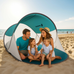 Samorozkladací plážový stan SPRINGOS TEXAS zeleno-sivý