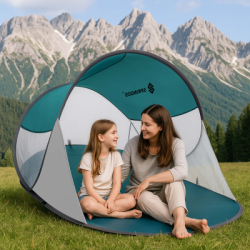 Samorozkladací plážový stan SPRINGOS TEXAS zeleno-sivý