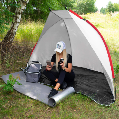 Plážový stan / zástena SPRINGOS LAGO XXL sivý