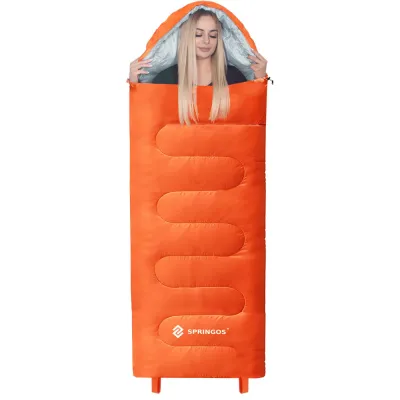 Spací vak 205x73 cm 2v1 SPRINGOS TREVOX oranžový