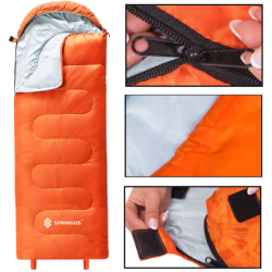 Spací vak 205x73 cm 2v1 SPRINGOS TREVOX oranžový
