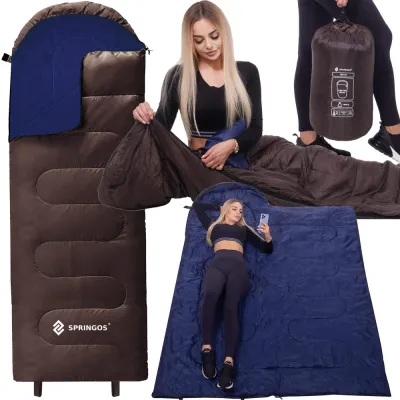 Spací vak 220x80 cm 2v1 SPRINGOS TREVOX hnedý