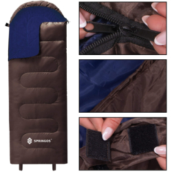 Spací vak 220x80 cm 2v1 SPRINGOS TREVOX hnedý