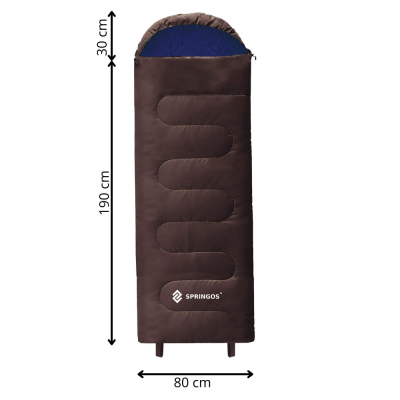 Spací vak 220x80 cm 2v1 SPRINGOS TREVOX hnedý