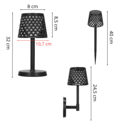 Solárne záhradné / domové osvetlenie SPRINGOS CS0126 čierne