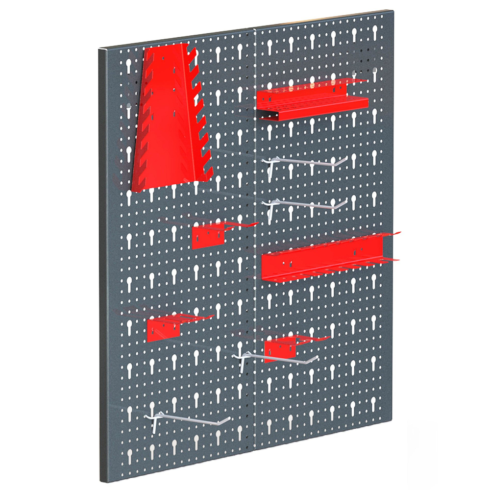 Kovová stena na náradie 60x60 cm s držiakmi DRABEST SP-7