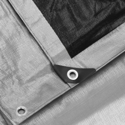 Krycia plachta s okami 4x8 m, extra silná 270g PE, šedá SPRINGOS PROTECT