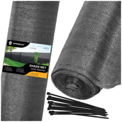 Tieniaca tkanina 150cm x 25m 90% zatienenie SPRINGOS SN0065 svetlo grafitová