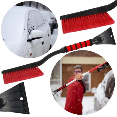 Škrabka na auto so metličkou 62 cm SPRINGOS HA5246 červená