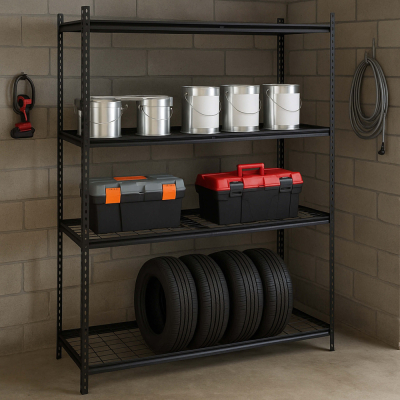 Kovový regál 183x150x54 cm 4 police SPRINGOS HA5277