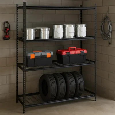 Kovový regál 183x150x54 cm 4 police SPRINGOS HA5277