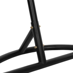 Hojdacie kreslo so stojanom SPRINGOS BEATA čierne + hnedé vankúše