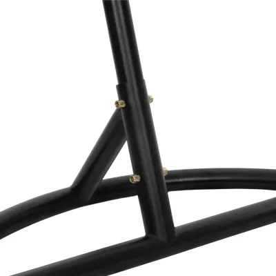 Hojdacie kreslo so stojanom SPRINGOS BEATA čierne + hnedé vankúše