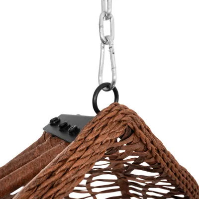 Hojdacie kreslo so stojanom SPRINGOS BEATA PREMIUM hnedé + tmavo šedé vankúše