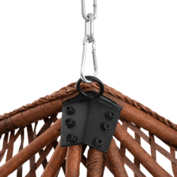 Hojdacie kreslo so stojanom SPRINGOS BEATA PREMIUM hnedé + tmavo šedé vankúše