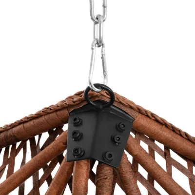 Hojdacie kreslo so stojanom SPRINGOS BEATA PREMIUM hnedé + tmavo šedé vankúše