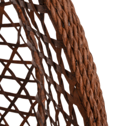 Hojdacie kreslo so stojanom SPRINGOS BEATA PREMIUM hnedé + tmavo šedé vankúše