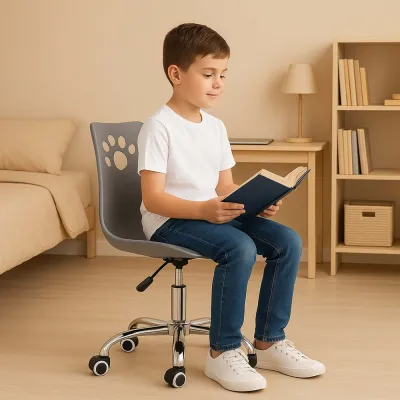 Detská stolička k písaciemu stolu SPRINGOS PAWS HF0041 sivá