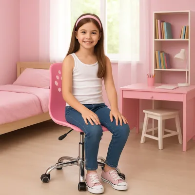 Detská stolička k písaciemu stolu SPRINGOS PAWS HF0038 ružová