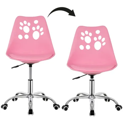 Detská stolička k písaciemu stolu SPRINGOS PAWS HF0038 ružová