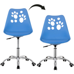 Detská stolička k písaciemu stolu SPRINGOS PAWS HF0039 modrá