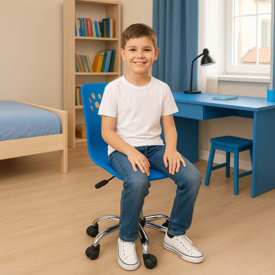 Detská stolička k písaciemu stolu SPRINGOS PAWS HF0039 modrá