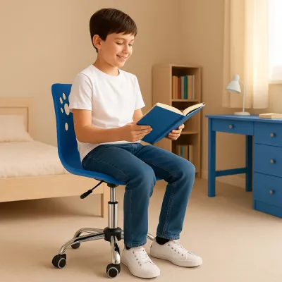 Detská stolička k písaciemu stolu SPRINGOS PAWS HF0039 modrá