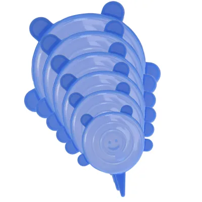 Silikónové viečka na potraviny sada 6ks SPRINGOS FRESH modré