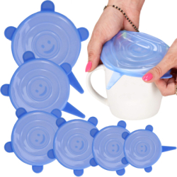 Silikónové viečka na potraviny sada 6ks SPRINGOS FRESH modré