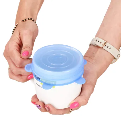 Silikónové viečka na potraviny sada 6ks SPRINGOS FRESH modré