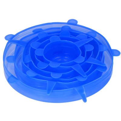 Silikónové viečka na potraviny sada 6ks SPRINGOS FRESH modré