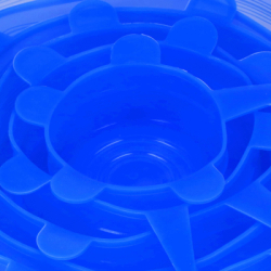 Silikónové viečka na potraviny sada 6ks SPRINGOS FRESH modré