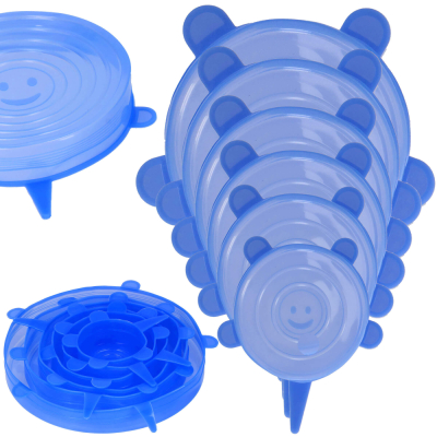 Silikónové viečka na potraviny sada 6ks SPRINGOS FRESH modré