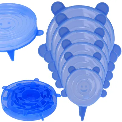 Silikónové viečka na potraviny sada 6ks SPRINGOS FRESH modré