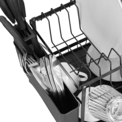 Dvojposchodový odkvapkávač na riad 42x30 cm SPRINGOS KI0157 čierny