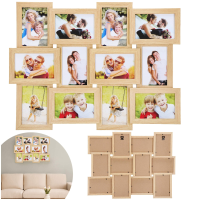 Fotorámik na 12 fotiek 61x46 cm SPRINGOS PANORAMA PF0032 hnedý