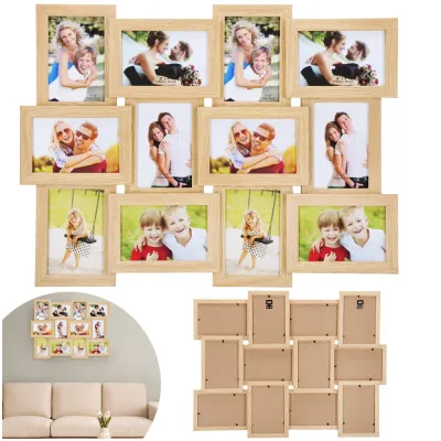 Fotorámik na 12 fotiek 61x46 cm SPRINGOS PANORAMA PF0032 hnedý