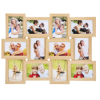 Štýlový fotorámik v imitácii svetlého dreva, do ktorého ľahko umiestnite 12 fotografií formátu 15x10 cm v kombinácii na výšku aj na šírku. Fotografie sa v ňom elegantne naaranžujú tak, aby pôsobili úhľadne a atraktívne. Vďaka jednoduchému systému vloženia zo zadnej strany a praktickým úchytom na vodorovné zavesenie sa stane ideálnym doplnkom každého interiéru.
