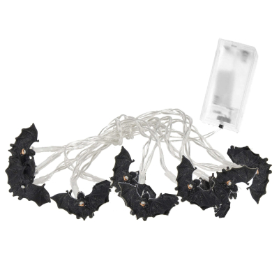 LED reťaz Netopiere - 1,6m, 10LED, 2xAA, IP20, teplá biela