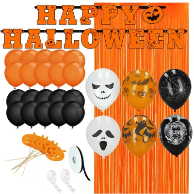 Sada balónikov HAPPY HALLOWEEN SPRINGOS HA5216 čierno-oranžová
