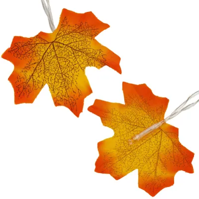 LED reťaz Jesenné listy - 3m, 20LED, 3xAA, IP20, teplá biela