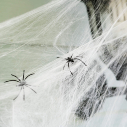 Pavučina s pavúkmi 60g SPRINGOS HALLOWEEN biela
