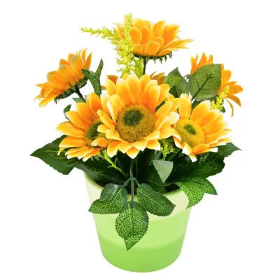 Slnečnica v kvetináči 7 kvetov 26x25 cm