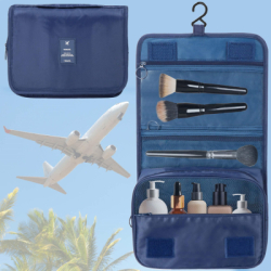 Cestovná kozmetická taška závesná 23x19x10 cm SPRINGOS VOYA modrá