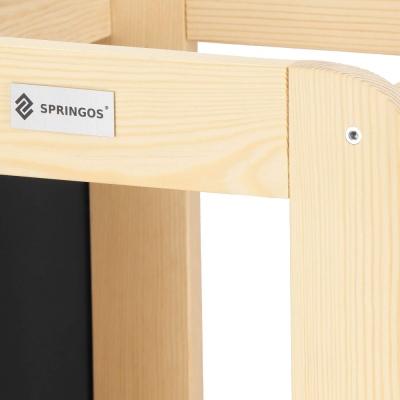 Detská stolička s kriedovou tabuľou SPRINGOS LEARNING BOARD prírodná